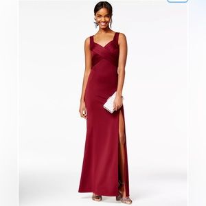 Crisscross Burgundy Dress/ Gown